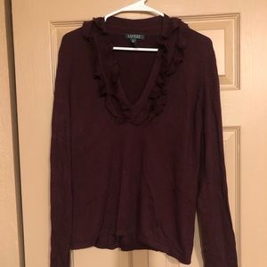 Ralph Lauren ruffle neck sweater